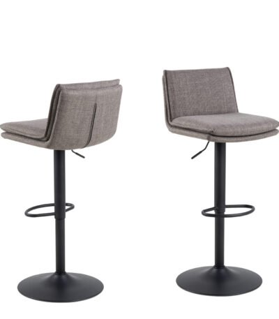 Flynn Swivel Bar Stool with Height Adjustable Function in Light Grey-Brown.