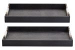 Foula Set of 2 Black Shagreen Effect Trays