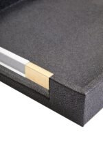 Foula Set of 2 Black Shagreen Effect Trays