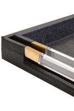 Foula Set of 2 Black Shagreen Effect Trays