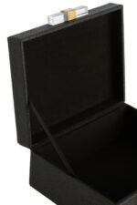 Foula Set of 2 Black Shagreen Effect Trinket Boxes
