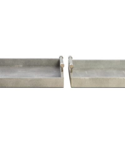Foula Set of 2 Grey Shagreen Effect Trays