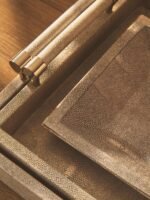 Foula Set of 2 Grey Shagreen Effect Trays