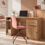 Fribo 1 Door 1 Drawer Twin Pedestal Desk in Oak