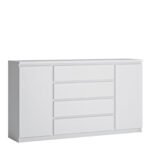 Fribo 2 Door 4 Drawer Wide Sideboard in White