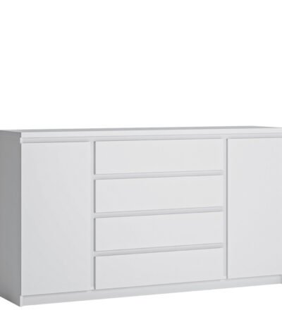 Fribo 2 Door 4 Drawer Wide Sideboard in White