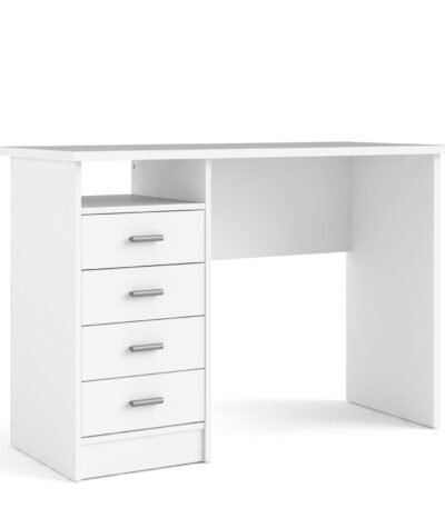 Function Plus 4 Drawer Desk in White