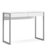 Function Plus Desk 2 Drawers in White High Gloss