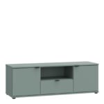 Ganymede Wide TV Unit with Open Shelf & 2 Doors in Sage Green