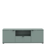 Ganymede Wide TV Unit with Open Shelf & 2 Doors in Sage Green