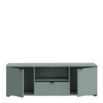 Ganymede Wide TV Unit with Open Shelf & 2 Doors in Sage Green