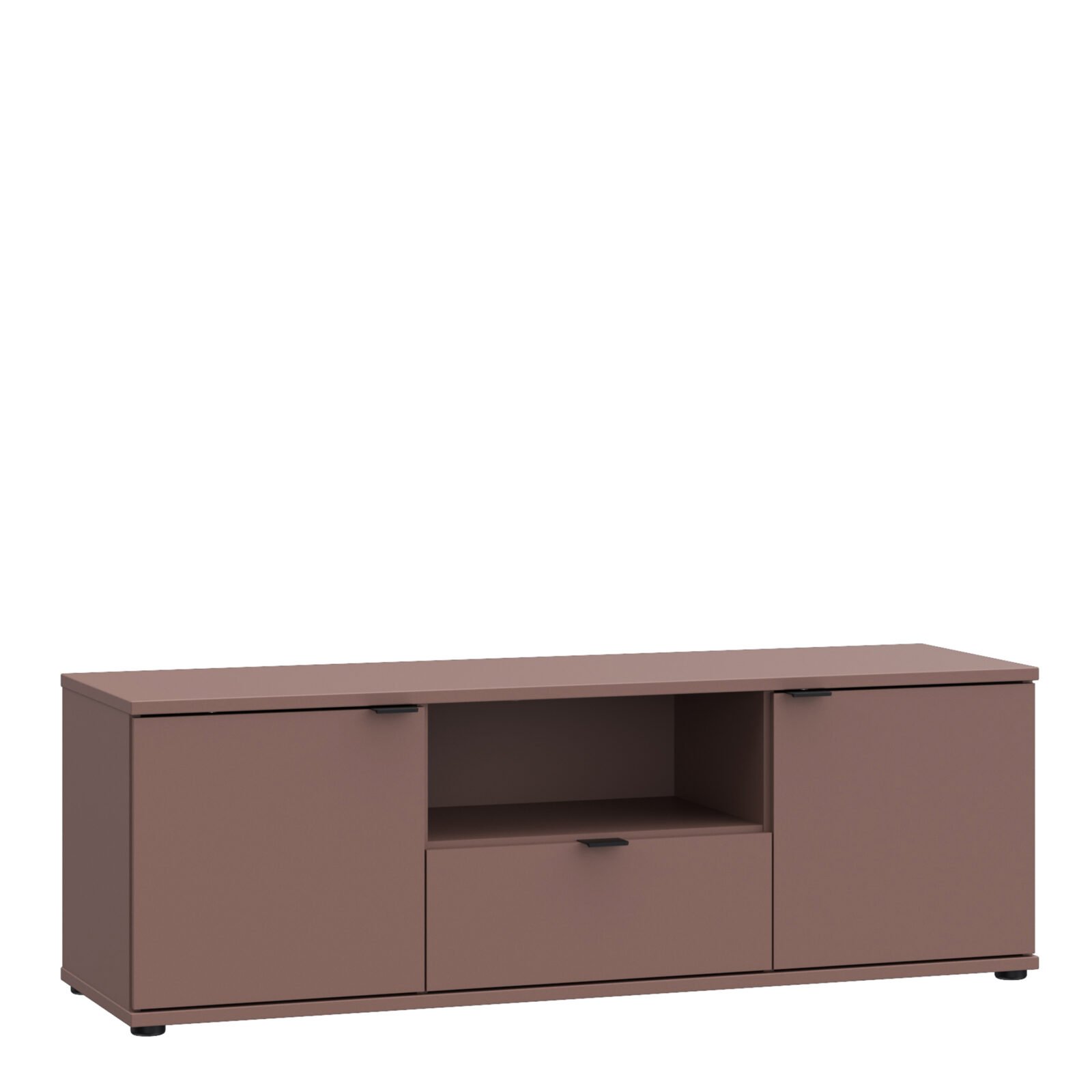 Ganymede Wide TV Unit with Open Shelf, Drawer & 2 Doors in Terracotta Ganymede Wide TV Unit with Open Shelf, Drawer & 2 Doors in Terracotta