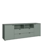 Ganymede Wide TV Unit with Open Shelving, 2 Drawers & 2 Doors