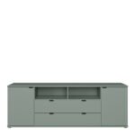 Ganymede Wide TV Unit with Open Shelving, 2 Drawers & 2 Doors