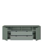 Ganymede Wide TV Unit with Open Shelving, 2 Drawers & 2 Doors
