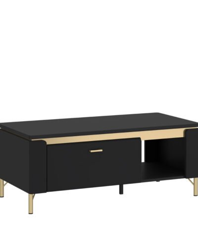 Genoa Coffee Table 1 Drawer in Black Matt/Gold
