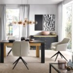 Genoa Sideboard 2 Door 4 Drawer in Black Matt/Gold