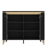 Genoa Sideboard 2 Door in Black Matt/Gold