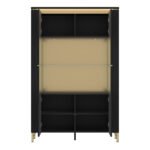 Genoa Vitrin 2 Door in Black Matt/Gold