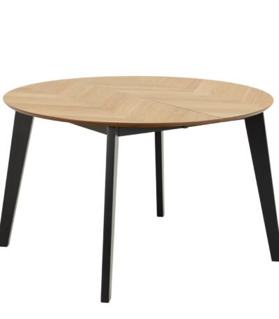 Georgetown Round Dining Table in Oak & Black
