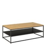 Gila Coffee Table with Open Shelf in Oak & Black