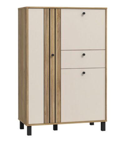 Grafton 3 Door 1 Drawer Cabinet In Cream and Oak