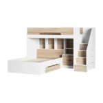 Greyson Staircase Triple Bunk Bed with Storage White
