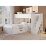 Greyson Staircase Triple Bunk Bed with Storage White