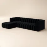 Halle Channel Tufted 4 Seater Modular Sofa with Reversible Footstool