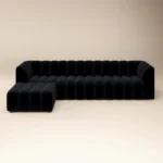 Halle Channel Tufted 4 Seater Modular Sofa with Reversible Footstool
