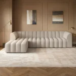 Halle Channel Tufted 4 Seater Modular Sofa with Reversible Footstool