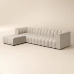 Halle Channel Tufted 4 Seater Modular Sofa with Reversible Footstool