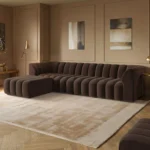 Halle Channel Tufted 4 Seater Modular Sofa with Reversible Footstool
