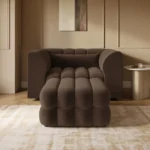 Halle Channel Tufted Loveseat with Storage Footstool