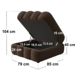 Halle Channel Tufted Loveseat with Storage Footstool