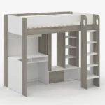 Hampton Single High Sleeper Bed with Desk & Wardrobe
