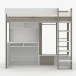Hampton Single High Sleeper Bed with Desk & Wardrobe