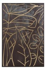 Harris Black and Gold Abstract Leaf Design Wall Art