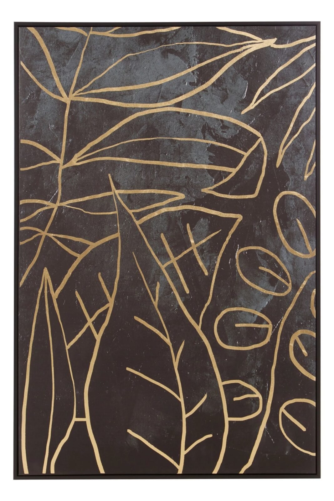 Harris Black and Gold Abstract Leaf Design Wall Art Harris Black and Gold Abstract Leaf Design Wall Art