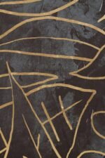 Harris Black and Gold Abstract Leaf Design Wall Art