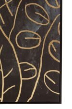 Harris Black and Gold Abstract Leaf Design Wall Art