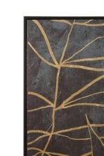 Harris Black and Gold Abstract Leaf Design Wall Art