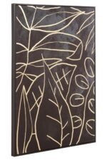 Harris Black and Gold Abstract Leaf Design Wall Art