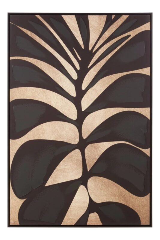 Harris Black and Gold Leaf Design Wall Art