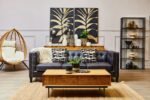 Harris Black and Gold Leaf Design Wall Art