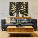 Harris Black and Gold Leaf Design Wall Art