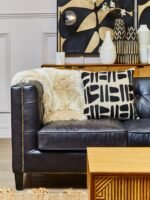 Harris Black and Gold Leaf Design Wall Art