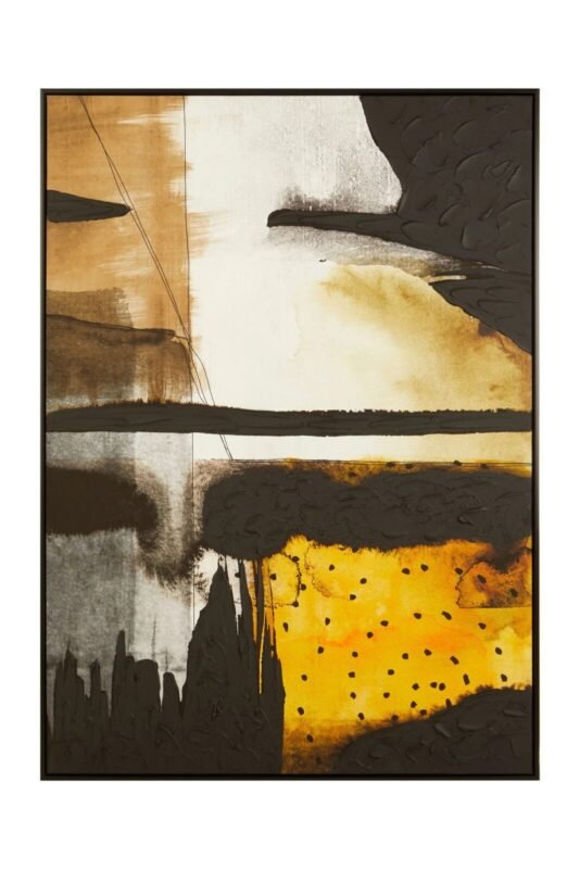 Harris Black and Ochre Abstract Wall Art