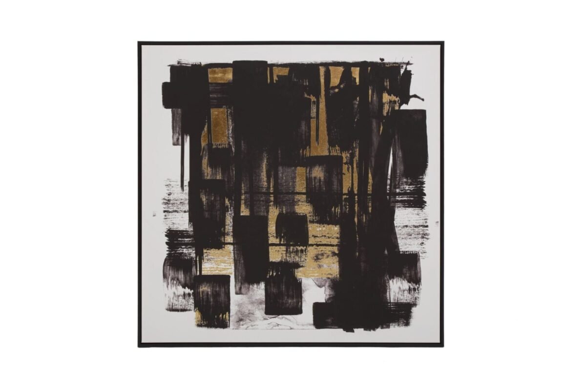 Harris Black White and Gold Square Wall Art