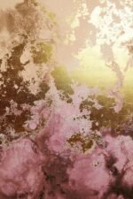 Harris Cream and Mauve Abstract Wall Art with Gold Accents